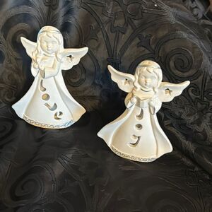 Biedermann Ceramic Angel illuminated words tealight holder  - White
